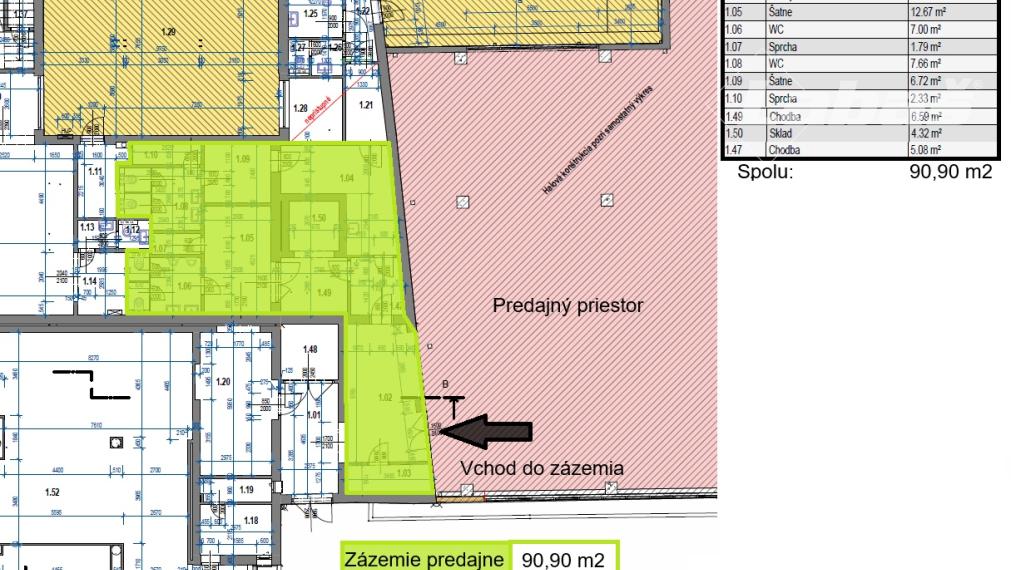 Piešťany, areál bývalá predajňa  Domoss, 1824 m2