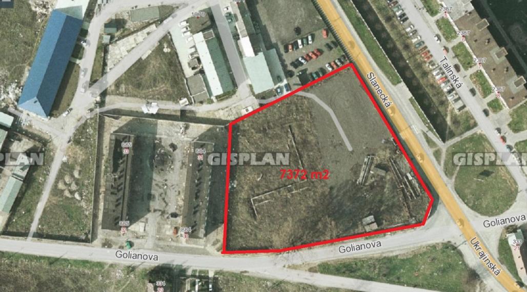 Pozemky na prenájom v Košiciach, na rohu Golianovej ul. a Slaneckej cesty, sídl. Nad Jazerom-Krásna