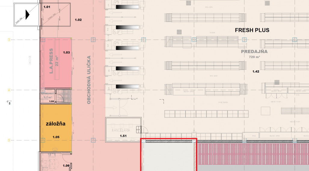 Butik na prenájom - OC Gelnica 54,6 m2