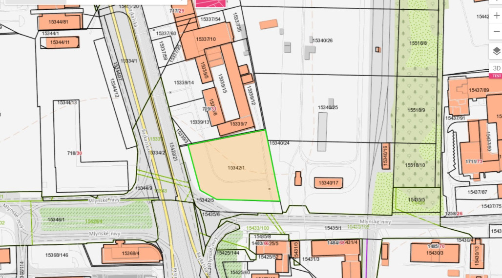 Pozemky na prenájom areál Bajkalská-Mlynské Nivy Bratislava, 3936 m2